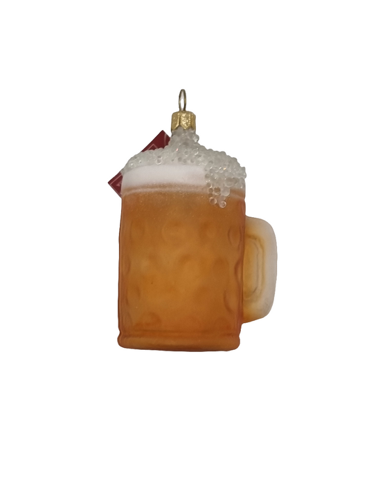 European Glass Christmas ornament of a Beer | Stein with Froth (I)