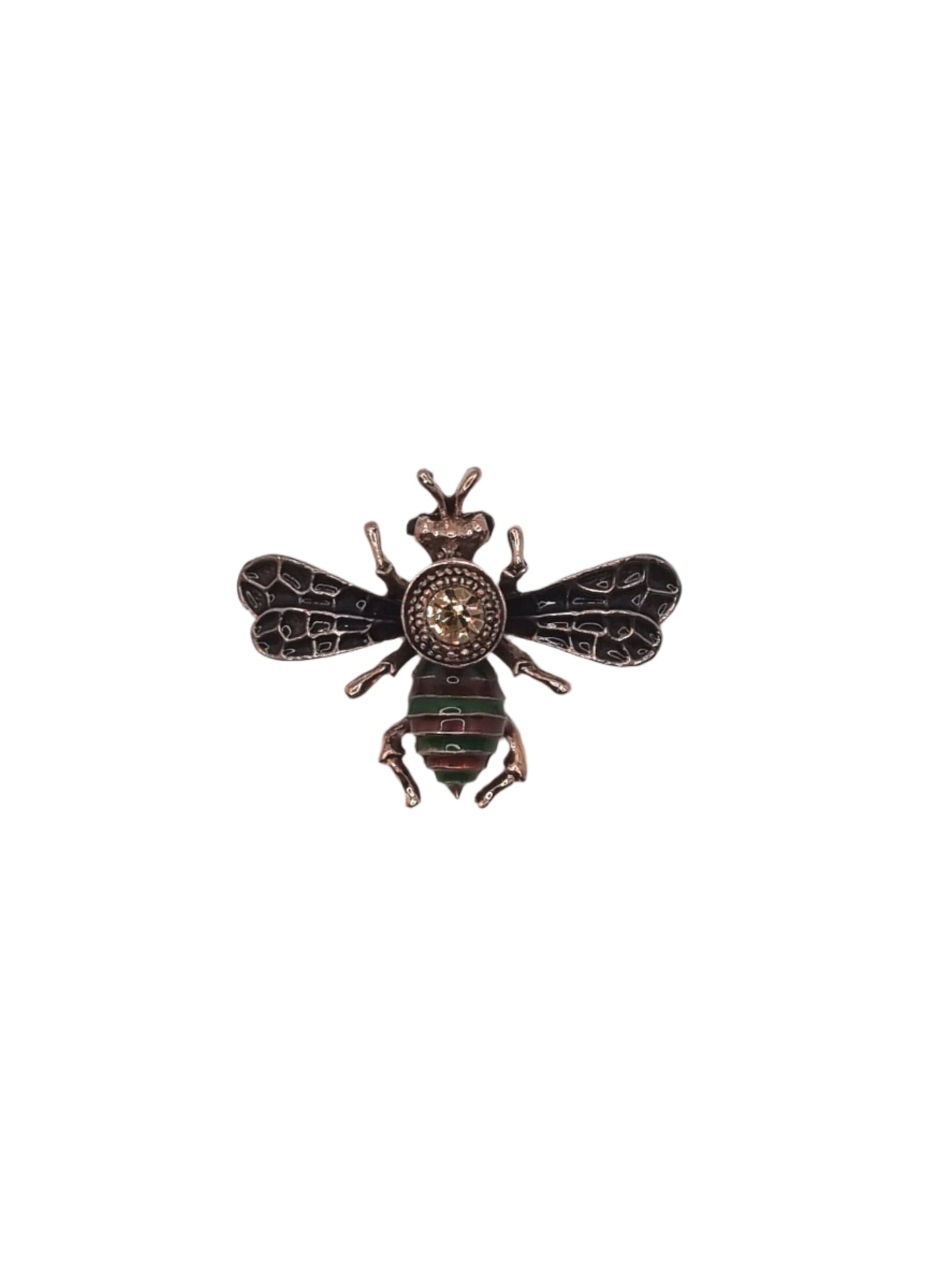 European Glass Christmas ornament of a Red and Green Bee | Brooch IV