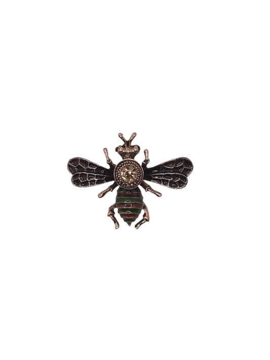 European Glass Christmas ornament of a Red and Green Bee | Brooch IV