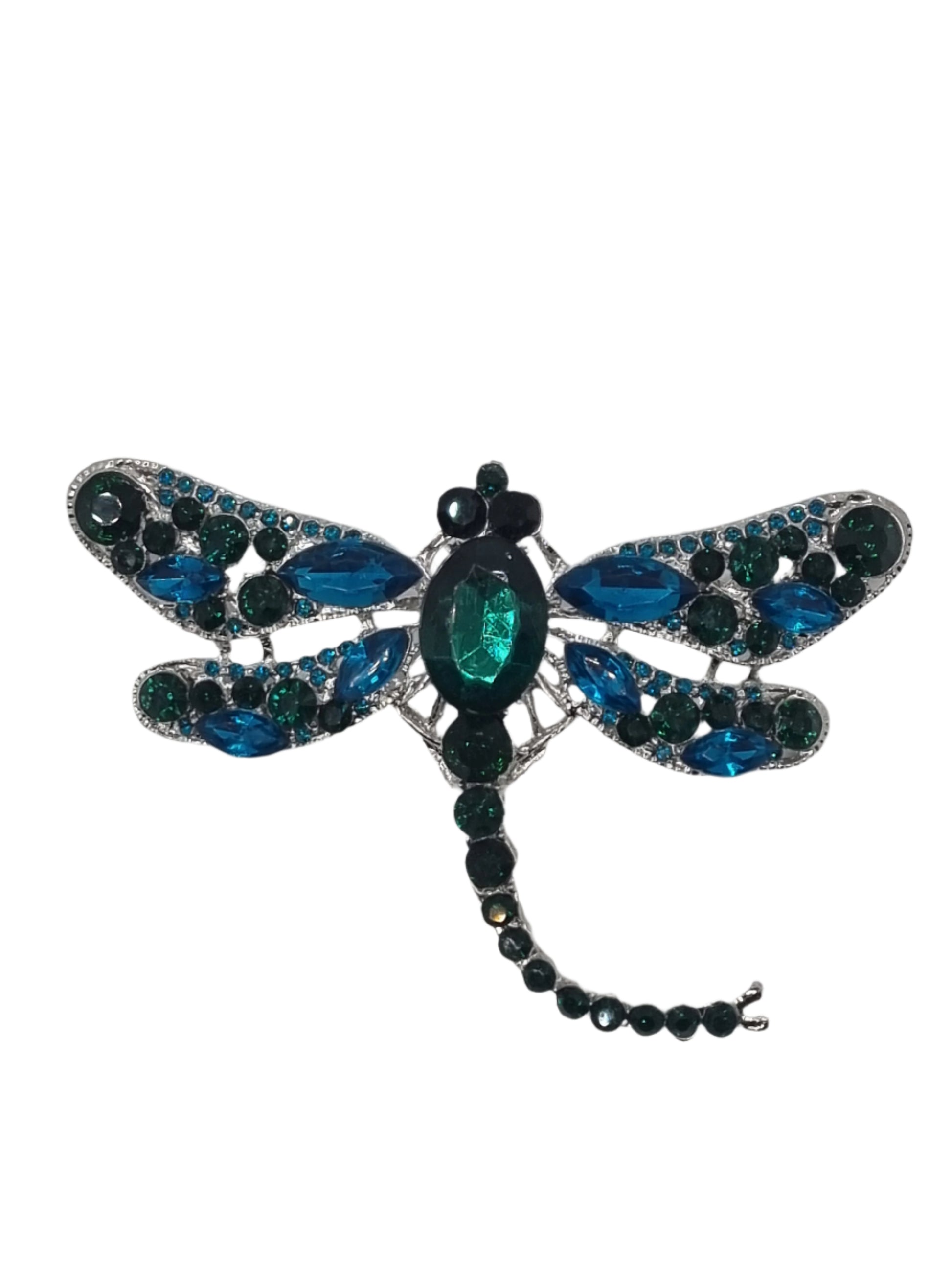 European Glass Christmas ornament of a Dragonfly with Curved Tail | Brooch VII