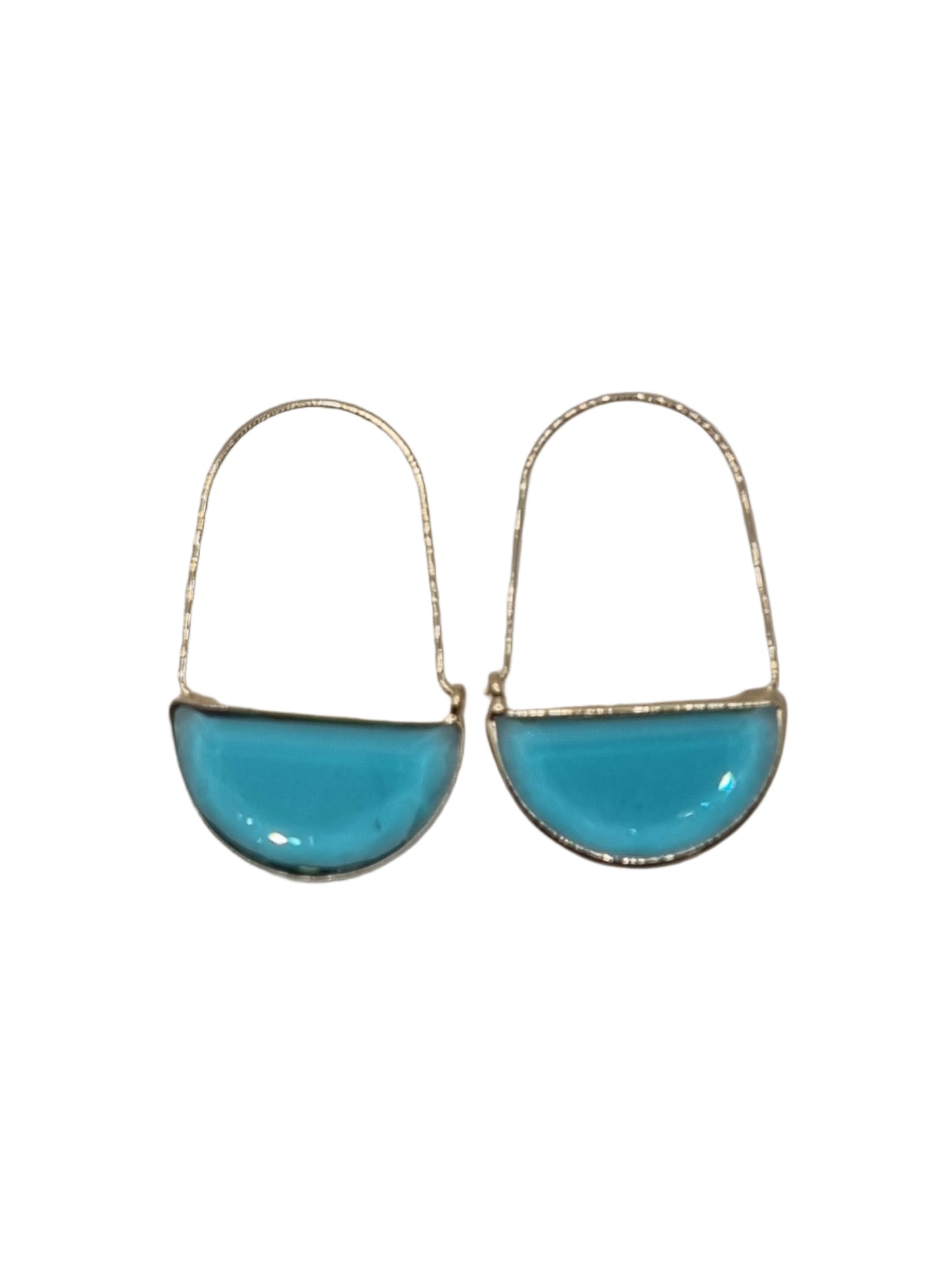 European Glass Christmas ornament of a Gold Hoops with Crystal | Earrings