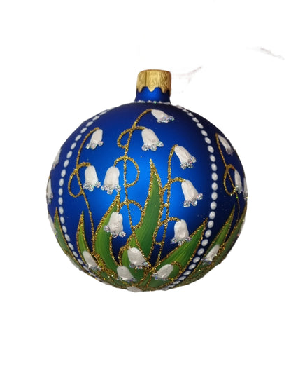 European Glass Christmas ornament of a Bauble | Lilley of the Valley (K)