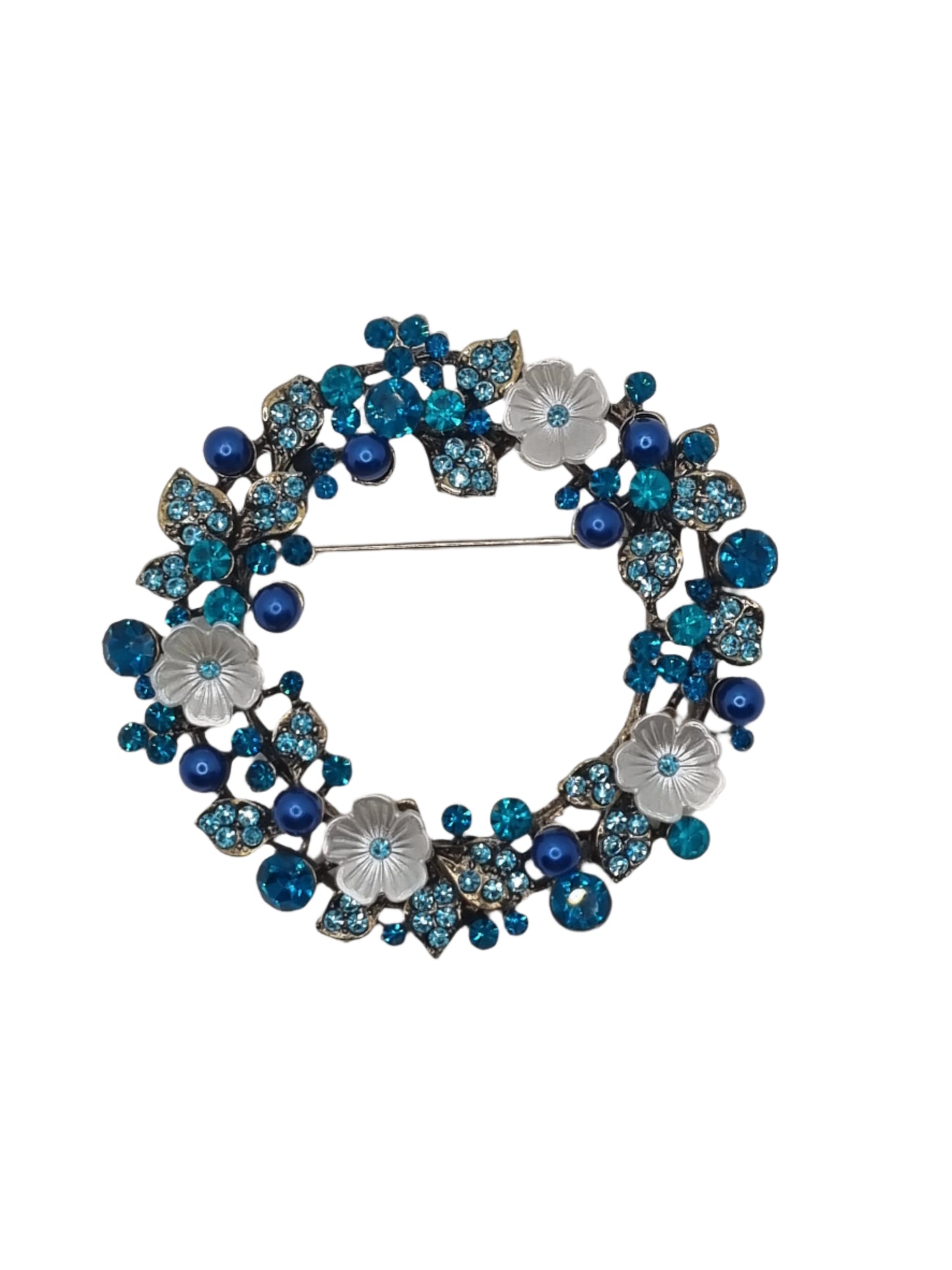 European Glass Christmas ornament of a Flower Wreath | Brooch VI