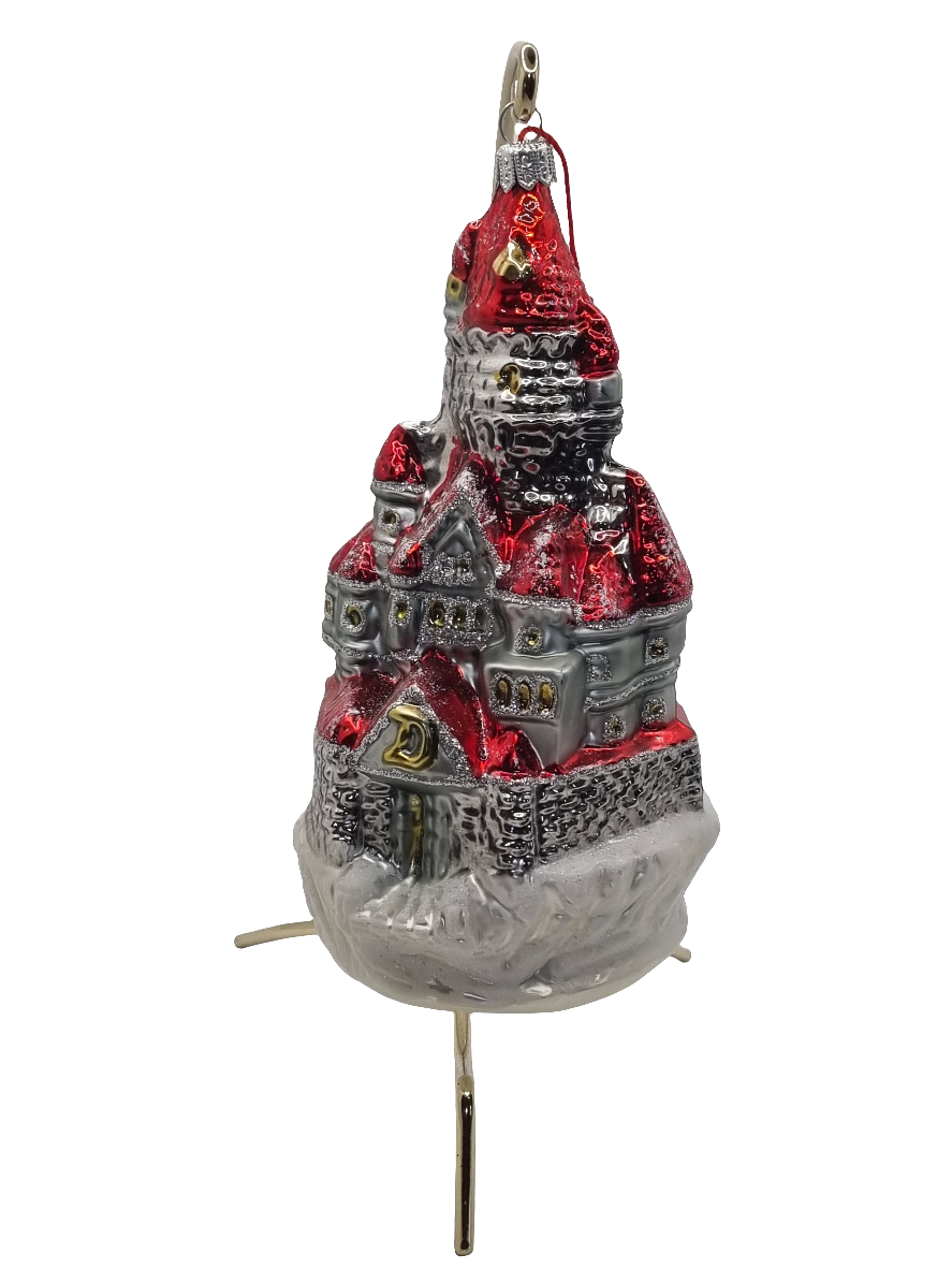European Glass Christmas ornament of a Dracula's Castle (Y)