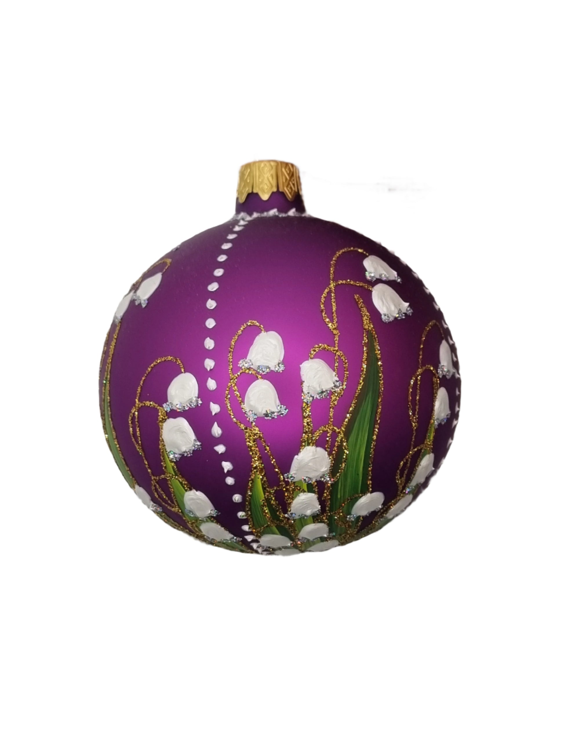 European Glass Christmas ornament of a Bauble | Lilley of the Valley (K)