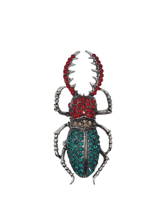 European Glass Christmas ornament of a Stag Beetle | Brooch VI