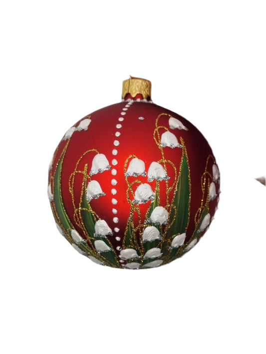 European Glass Christmas ornament of a Bauble | Lilley of the Valley (K)