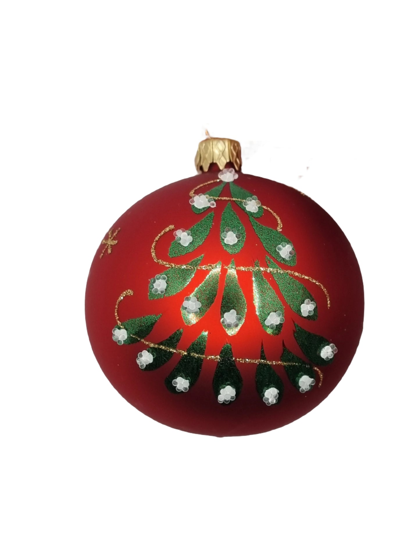 European Glass Christmas ornament of a Bauble | Red Assorted (K)