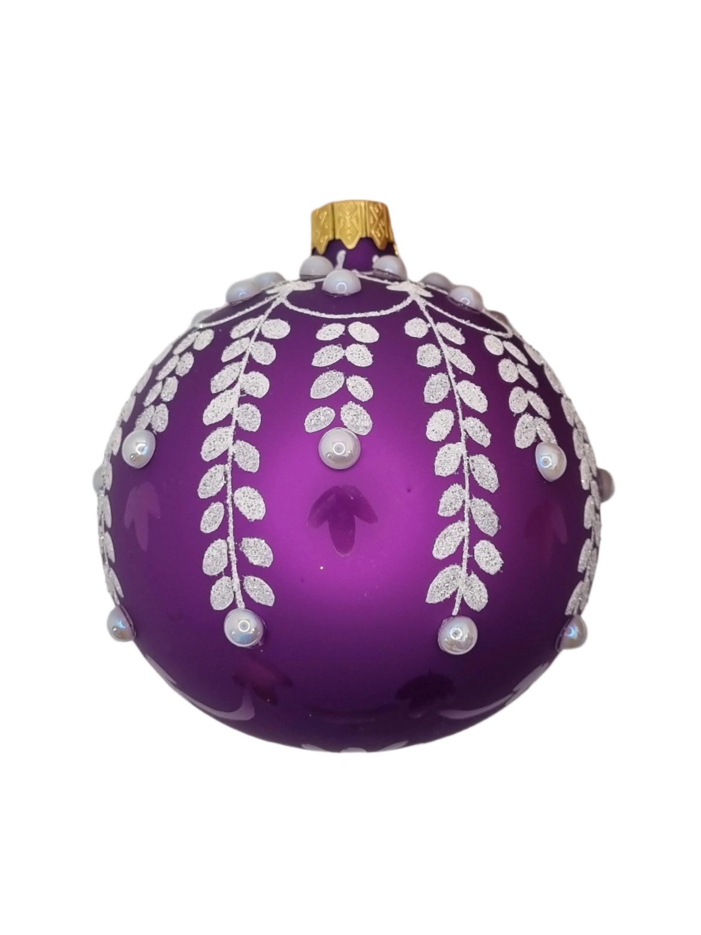 European Glass Christmas ornament of a Bauble | Purple Assorted (K)