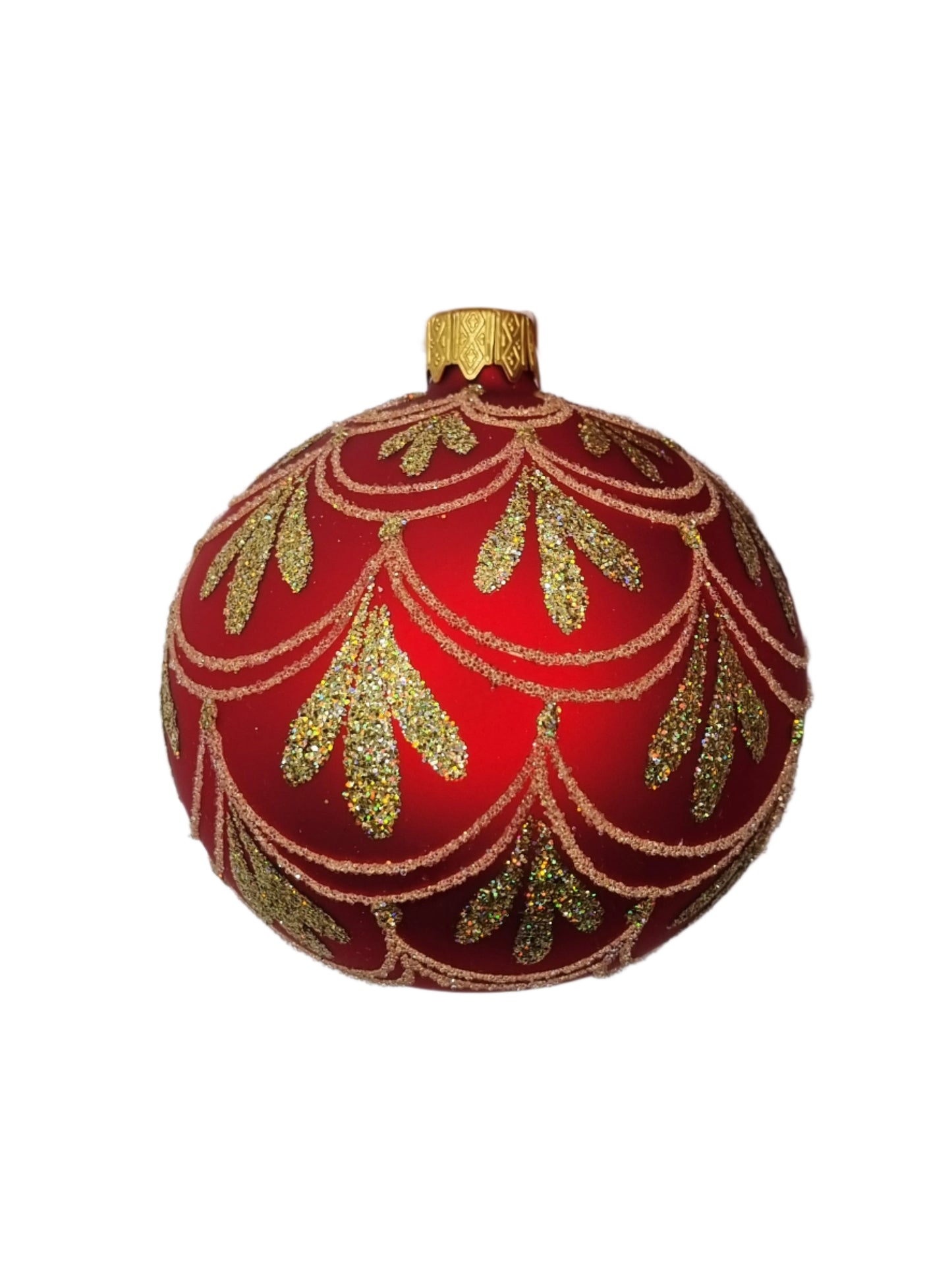 European Glass Christmas ornament of a Bauble | Red Assorted (K)
