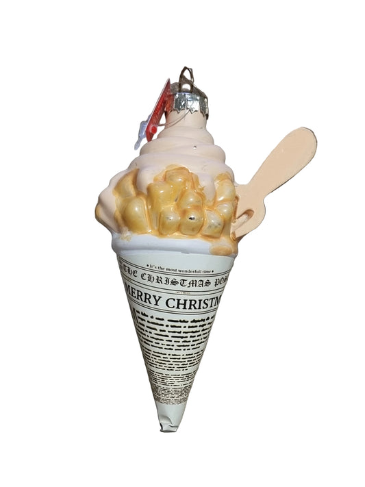Decorative fries cone ornament with sauce
