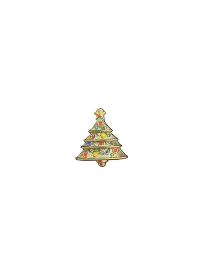 Green Tree with Colourful Baubles and Gold Star | Pins