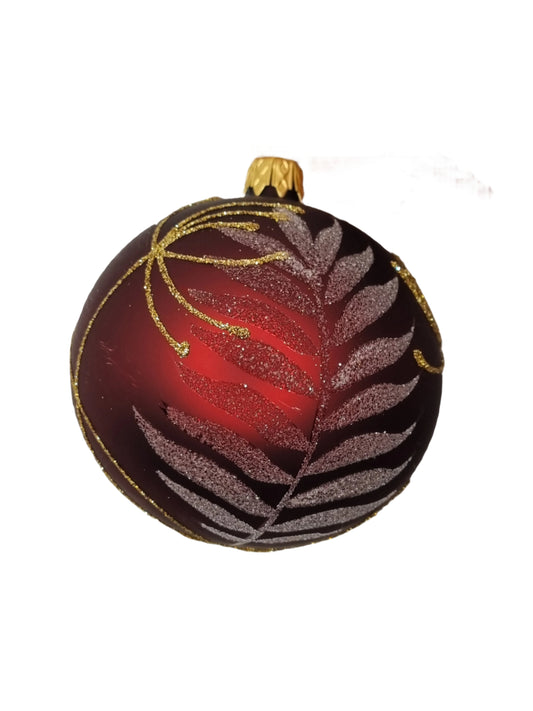 European Glass Christmas ornament of a Bauble | Red Assorted (N)