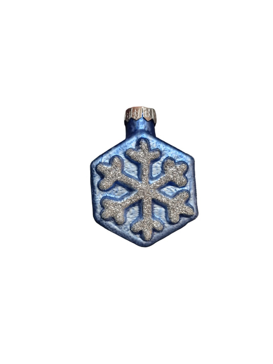 Blue snowflake glass ornament