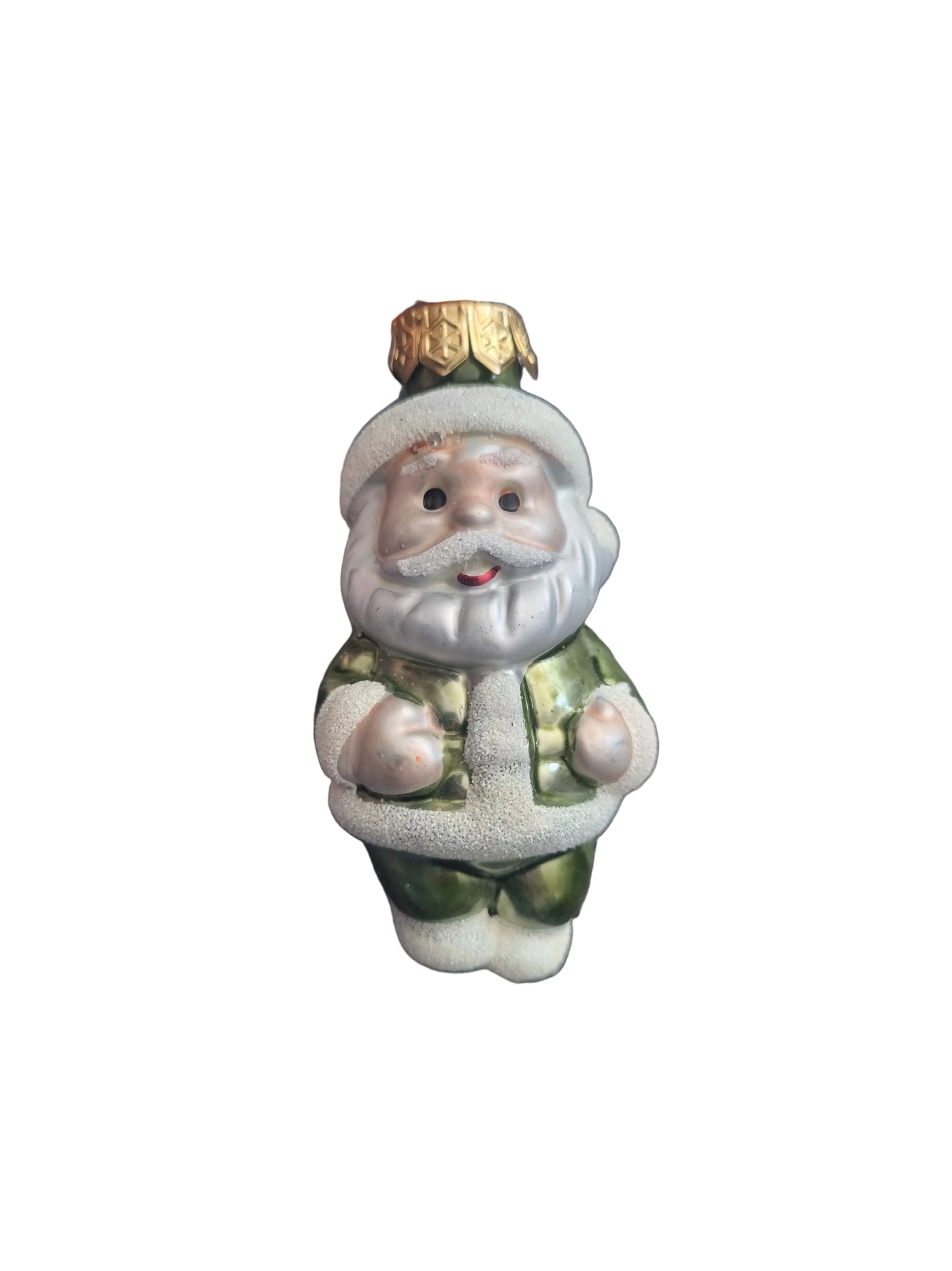 Small glass decorative santa figurine