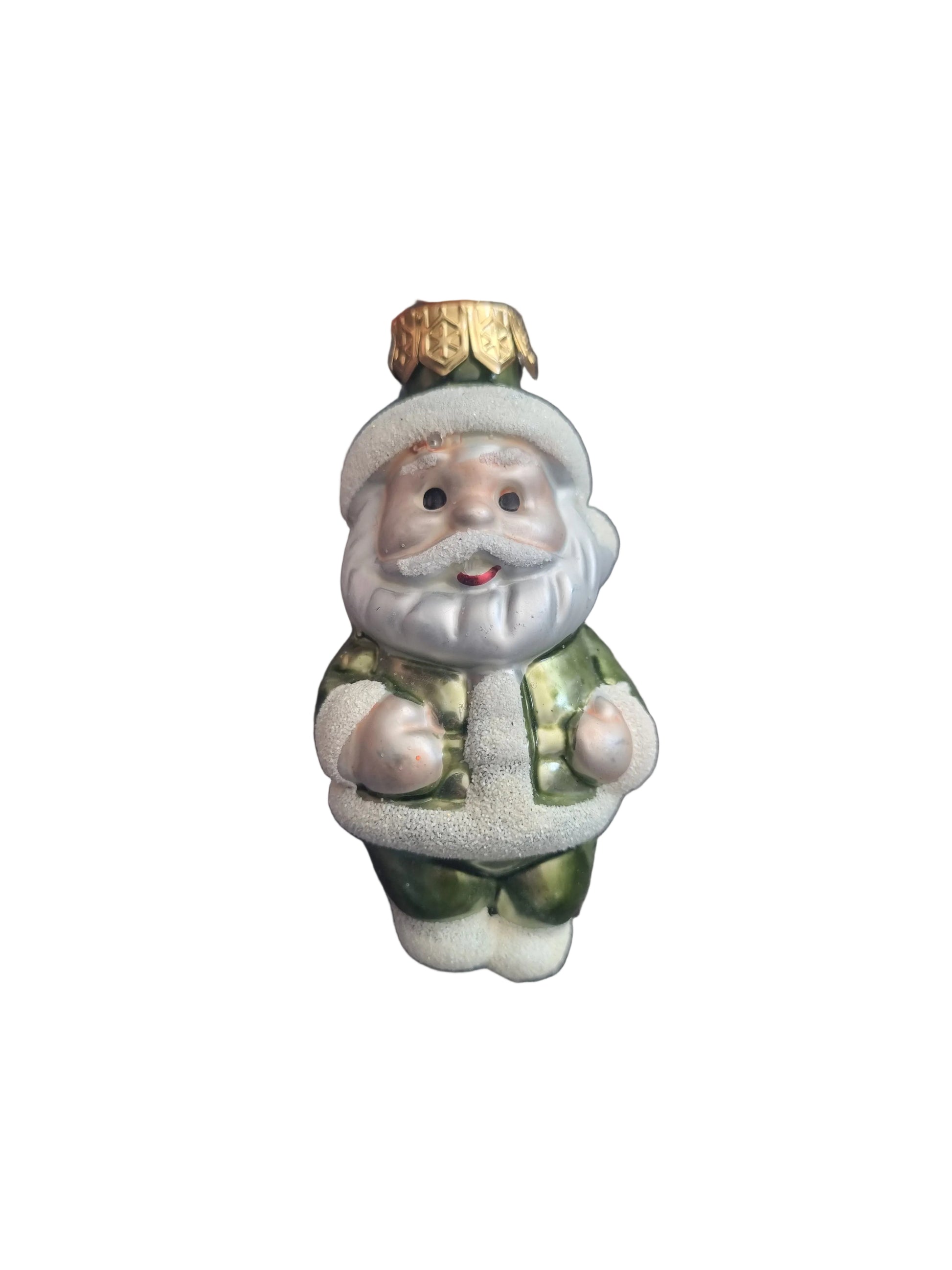 Small glass decorative santa figurine