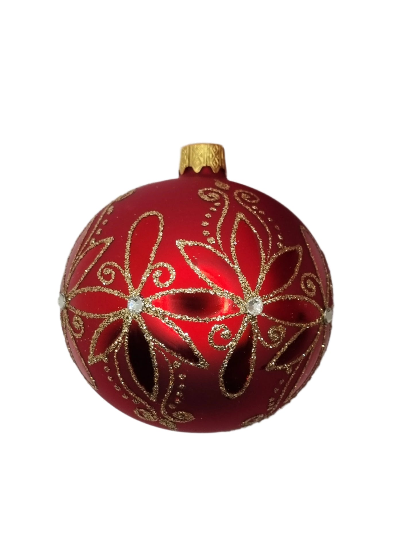 European Glass Christmas ornament of a Bauble | Red Assorted (K)