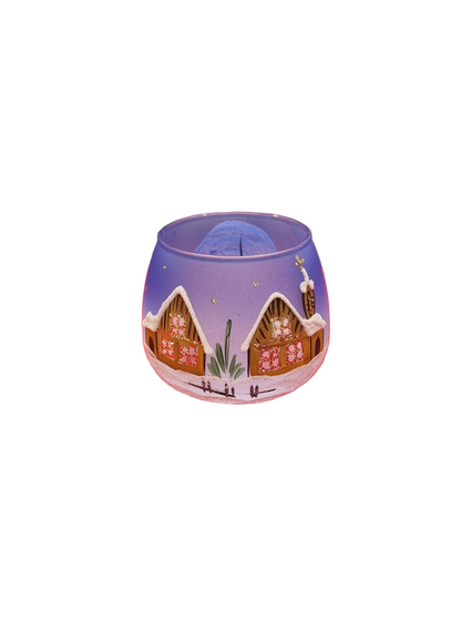 Round Hollow Glass Candle Holder