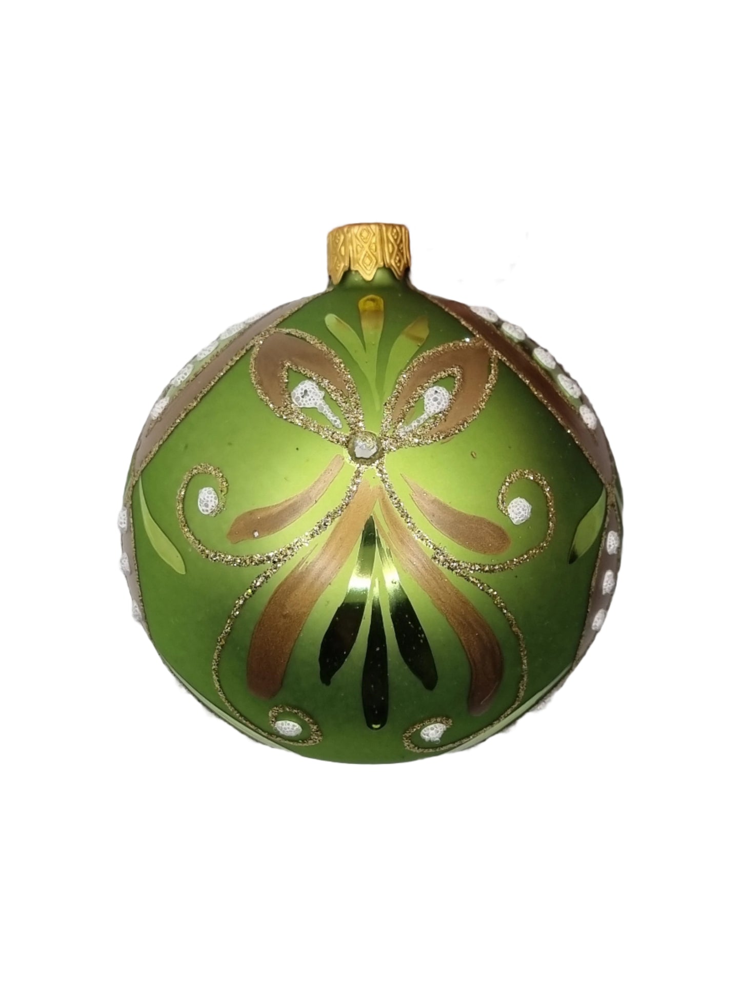 European Glass Christmas ornament of a Bauble | Green Assorted (K)