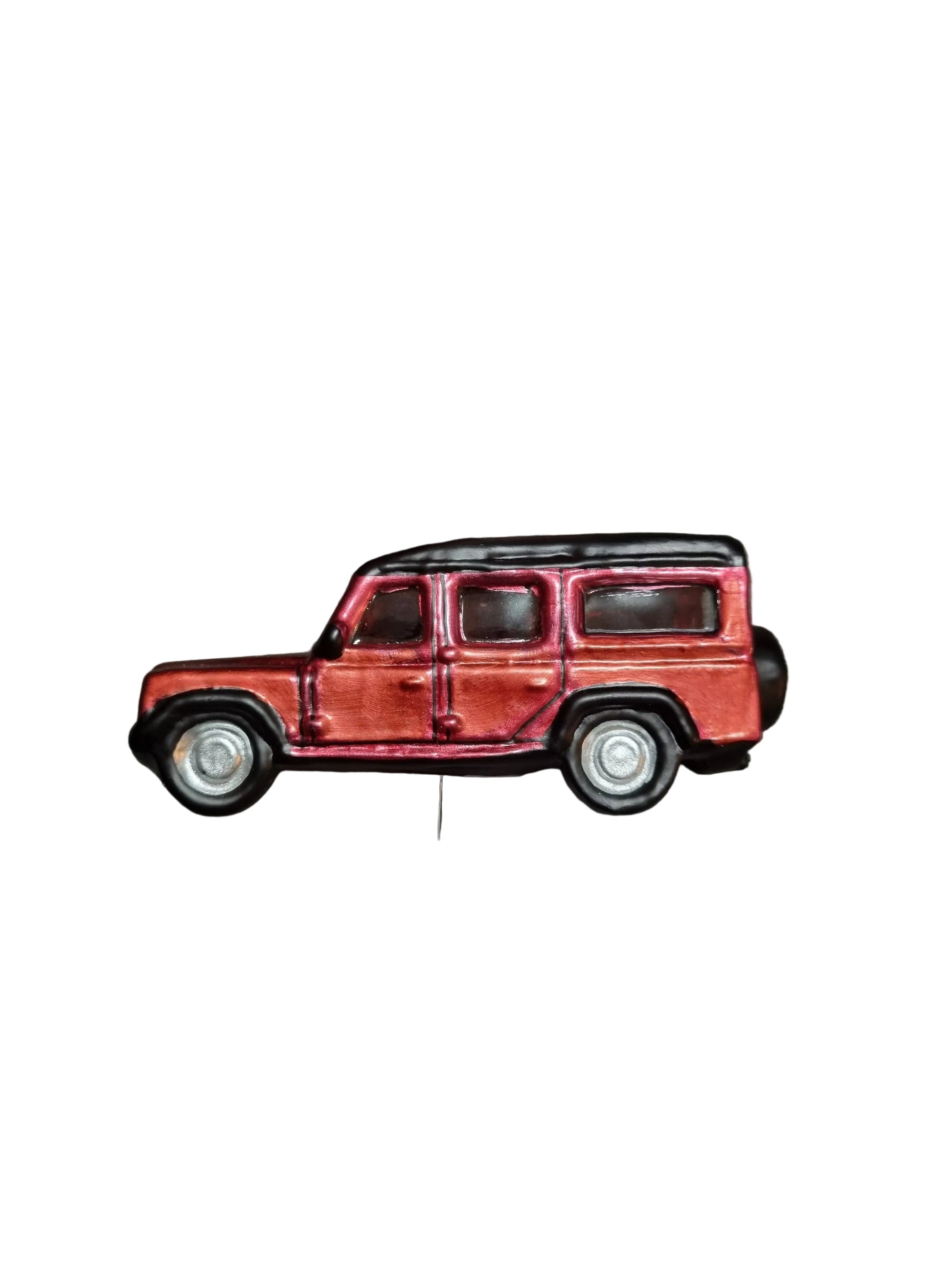 Red and black car glass ornament