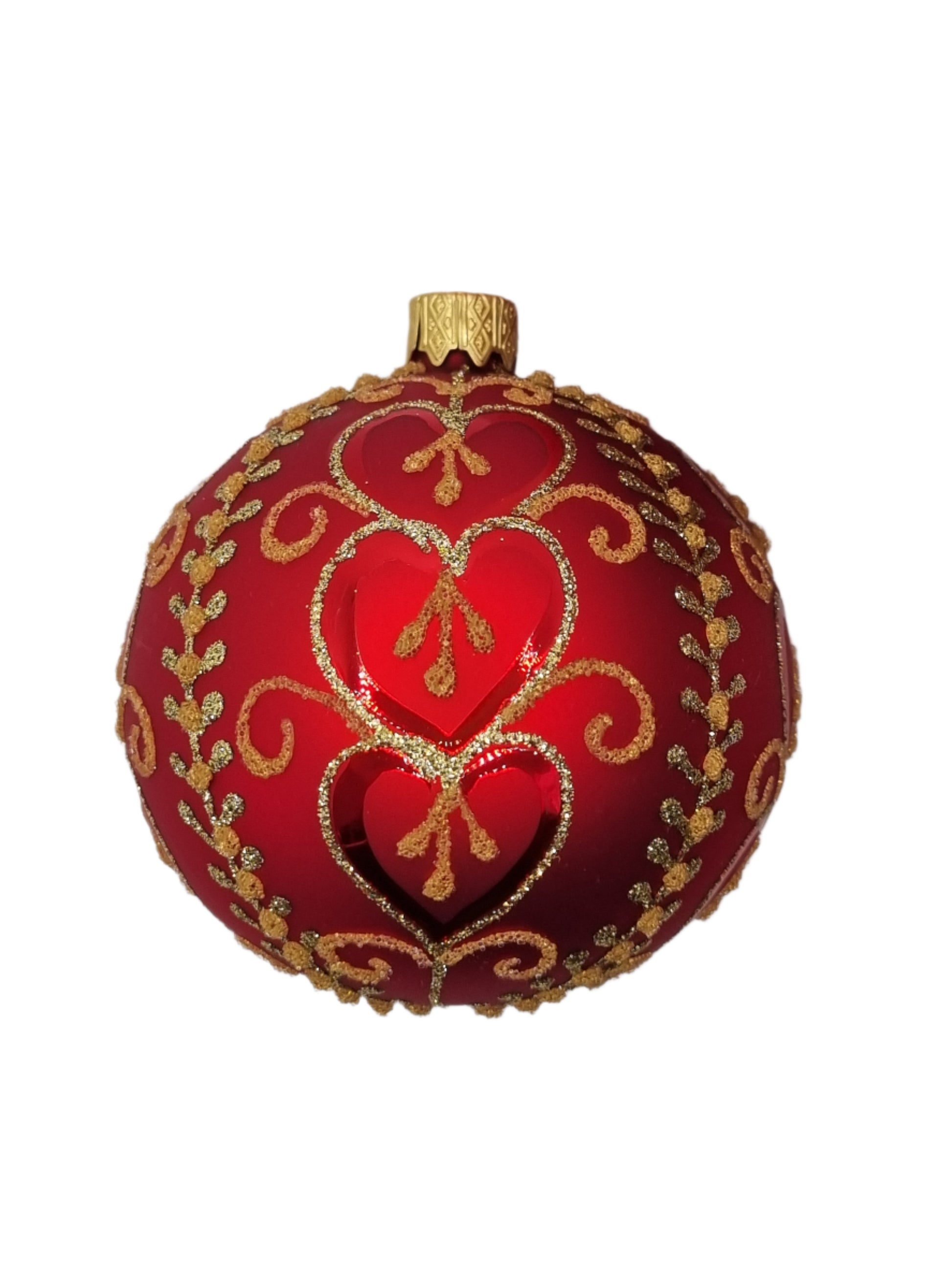 European Glass Christmas ornament of a Bauble | Red Assorted (K)