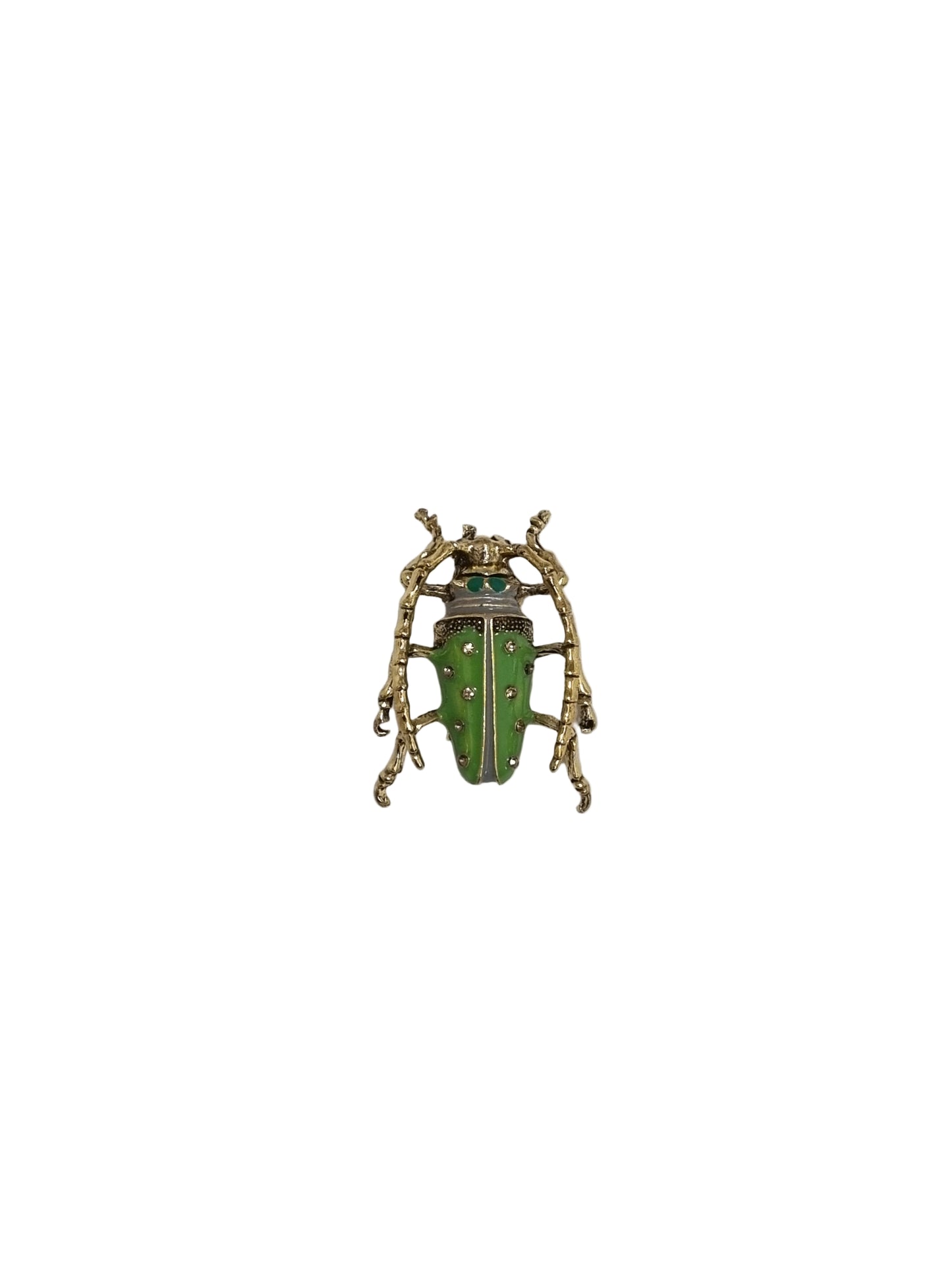 Green and gold beetle-shaped brooch