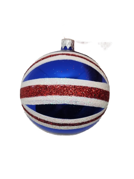 European Glass Christmas ornament of a Baubles | British Colours (H)