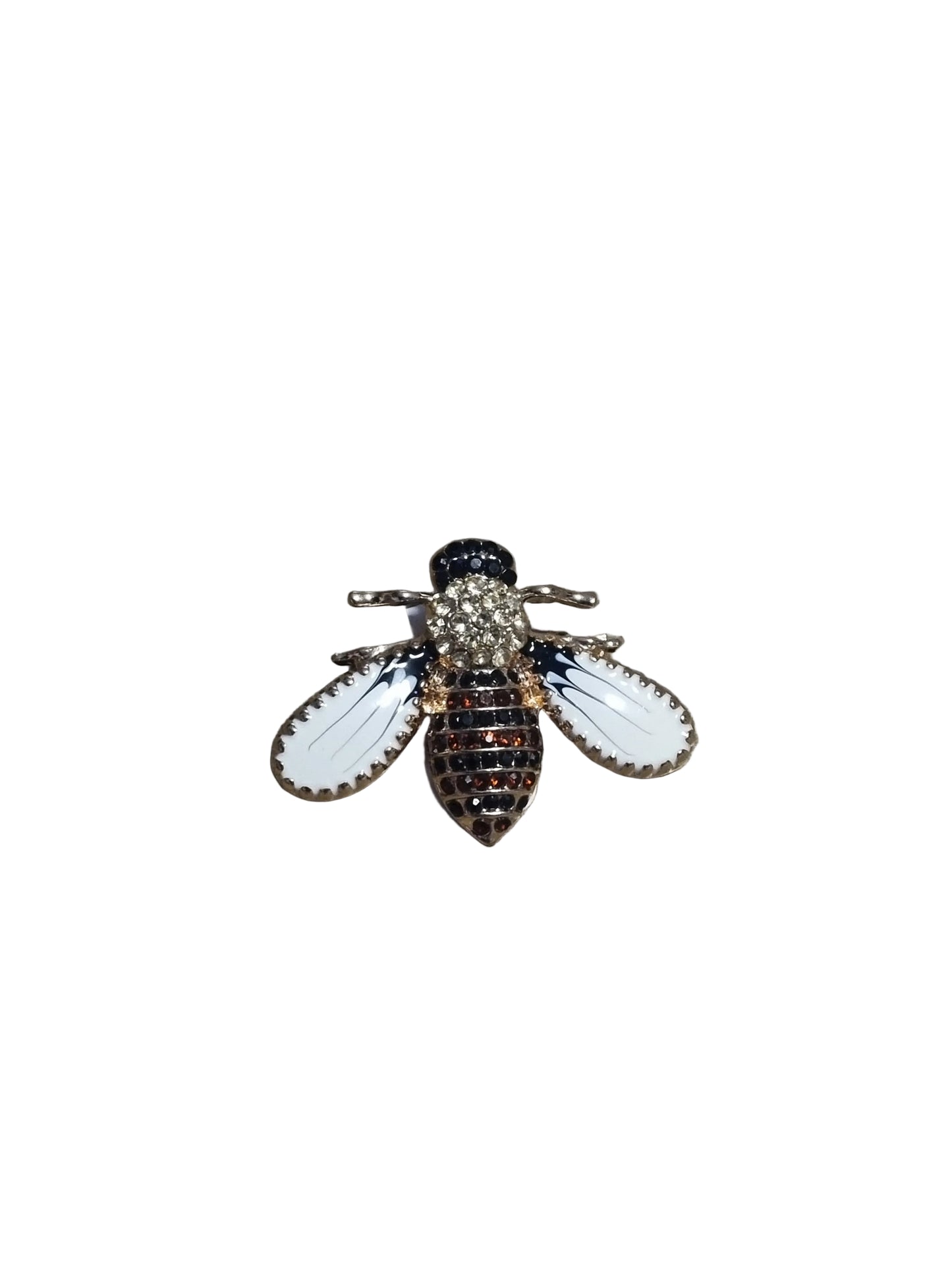 Insect with white wings brooch