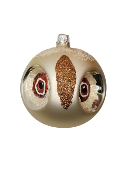 European Glass Christmas ornament of a Bauble | Owl (I)