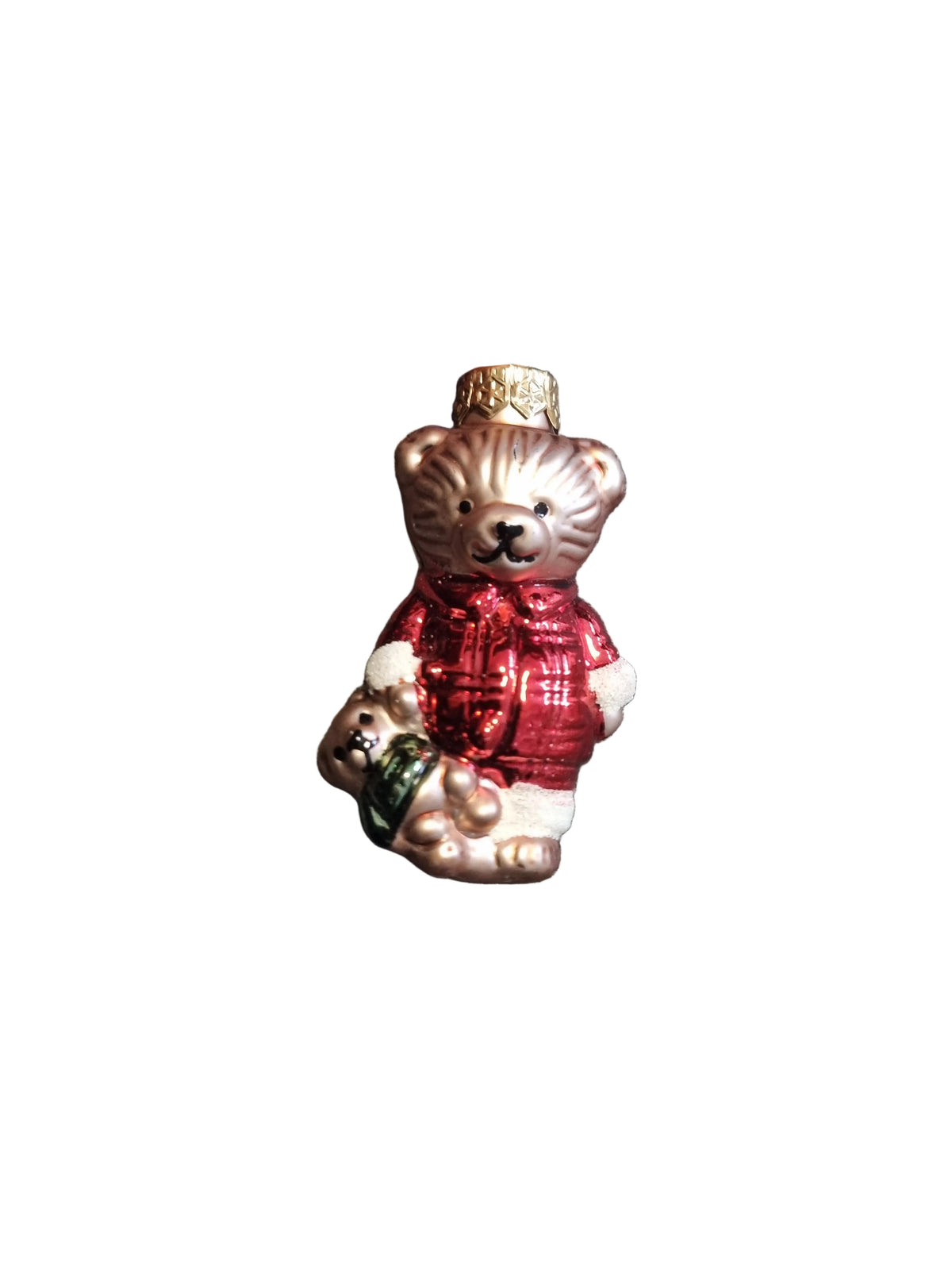 Decorative bear glass Christmas ornament 
