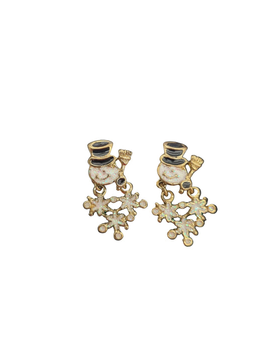Snowman with Snowflake Backing | Earrings