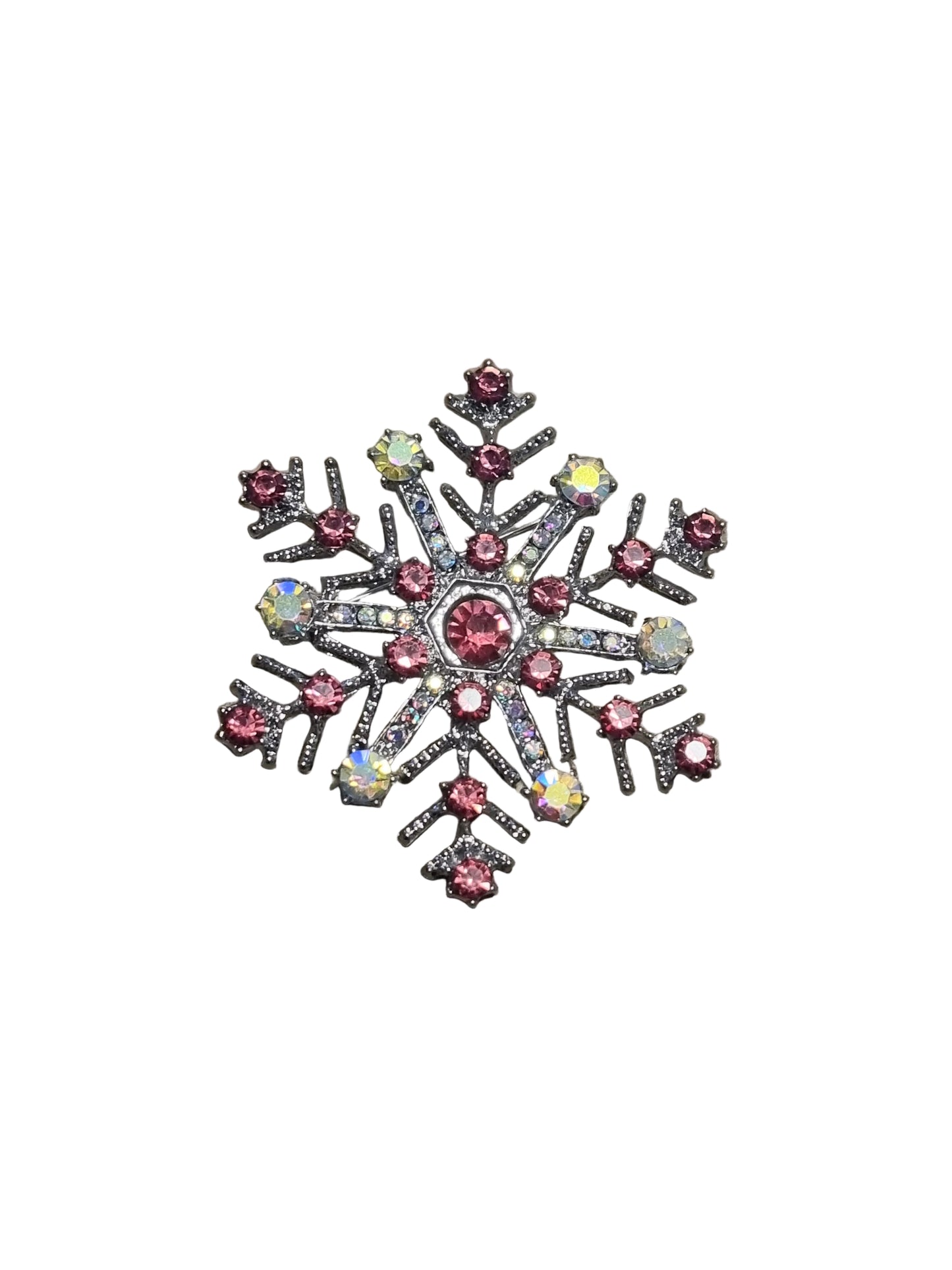 Decorative snowflake with colorful gemstones