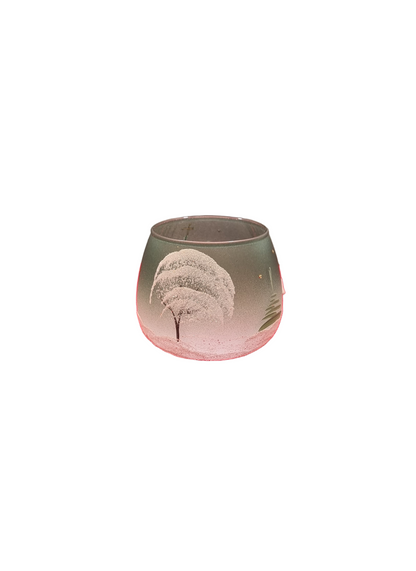 Round Hollow Glass Candle Holder