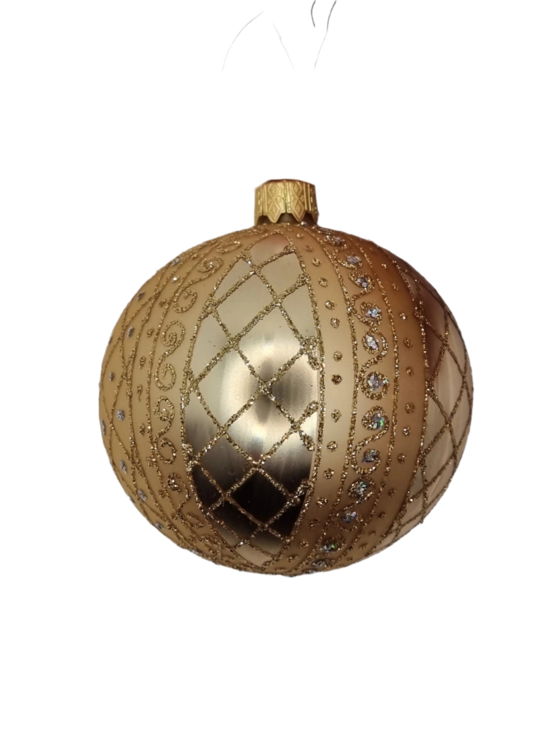 European Glass Christmas ornament of a Bauble | Gold Assorted (K)