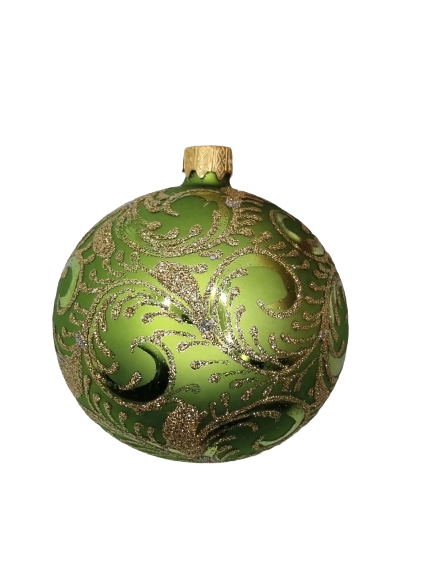 European Glass Christmas ornament of a Bauble | Green Assorted (K)