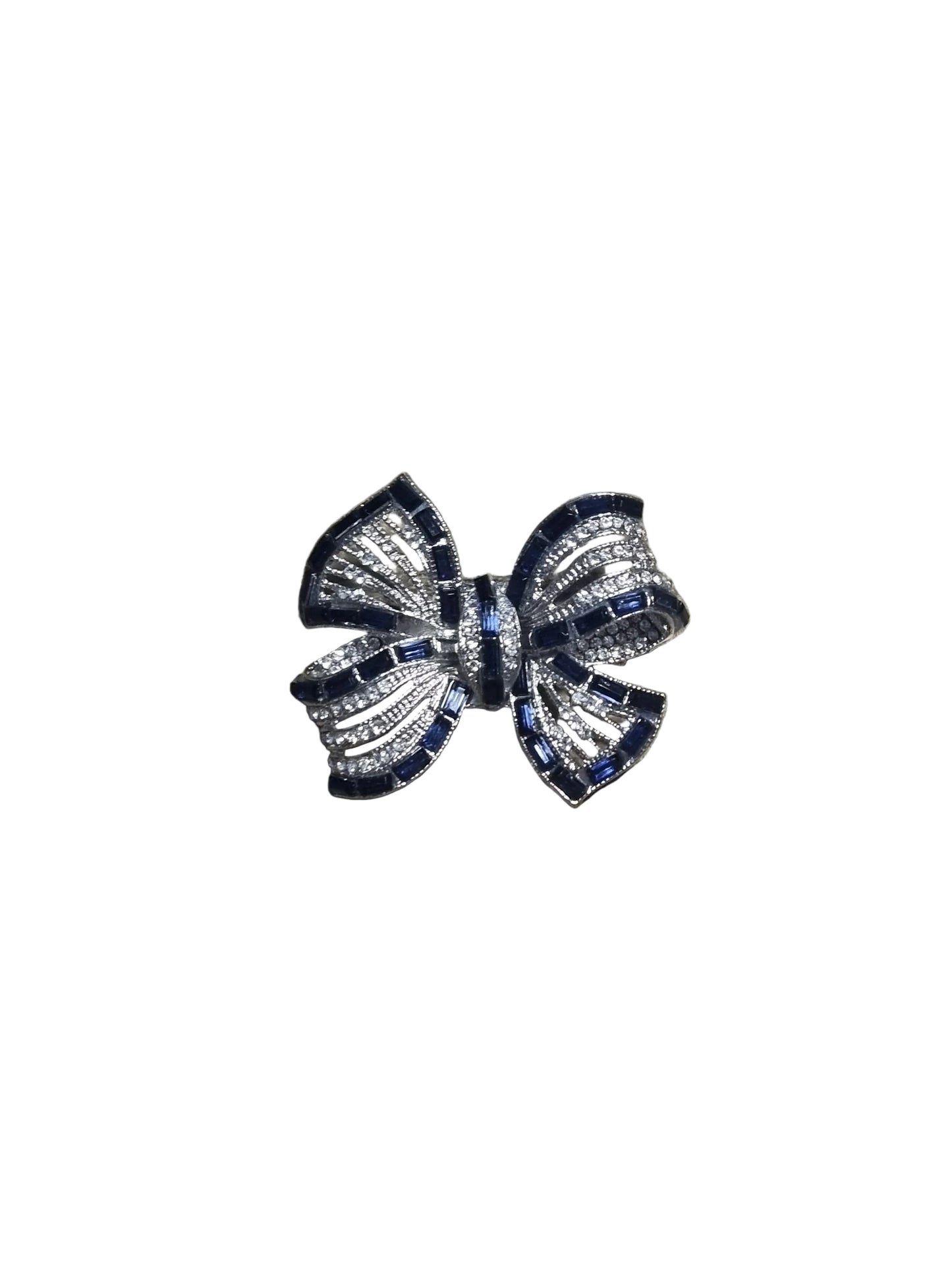 Decorative bow with black and silver accents