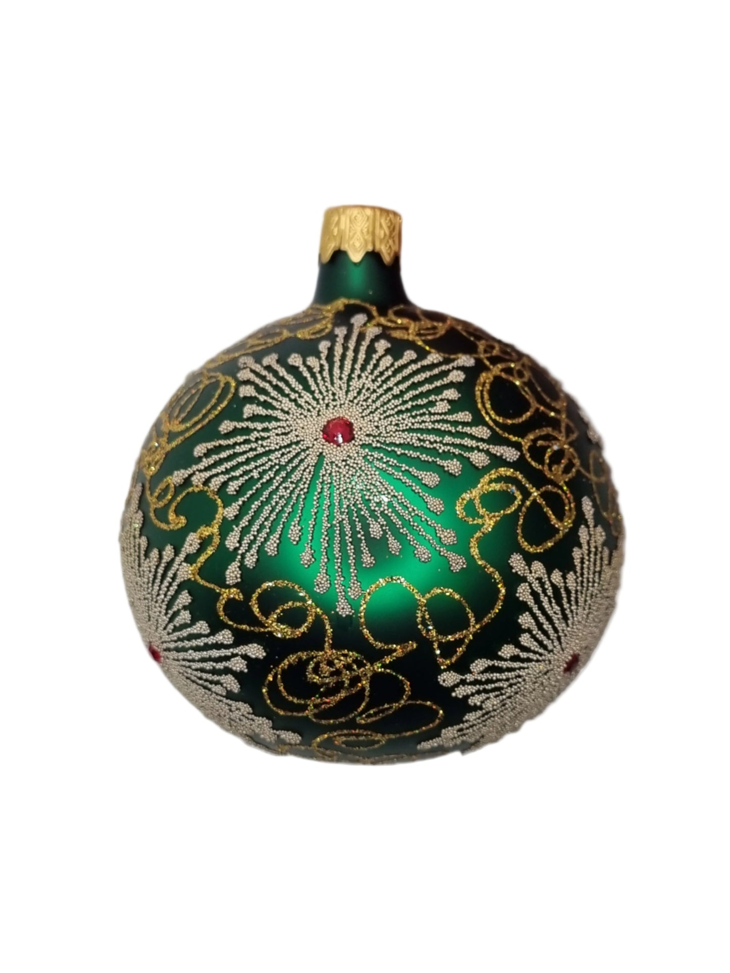European Glass Christmas ornament of a Bauble | Green Assorted (K)
