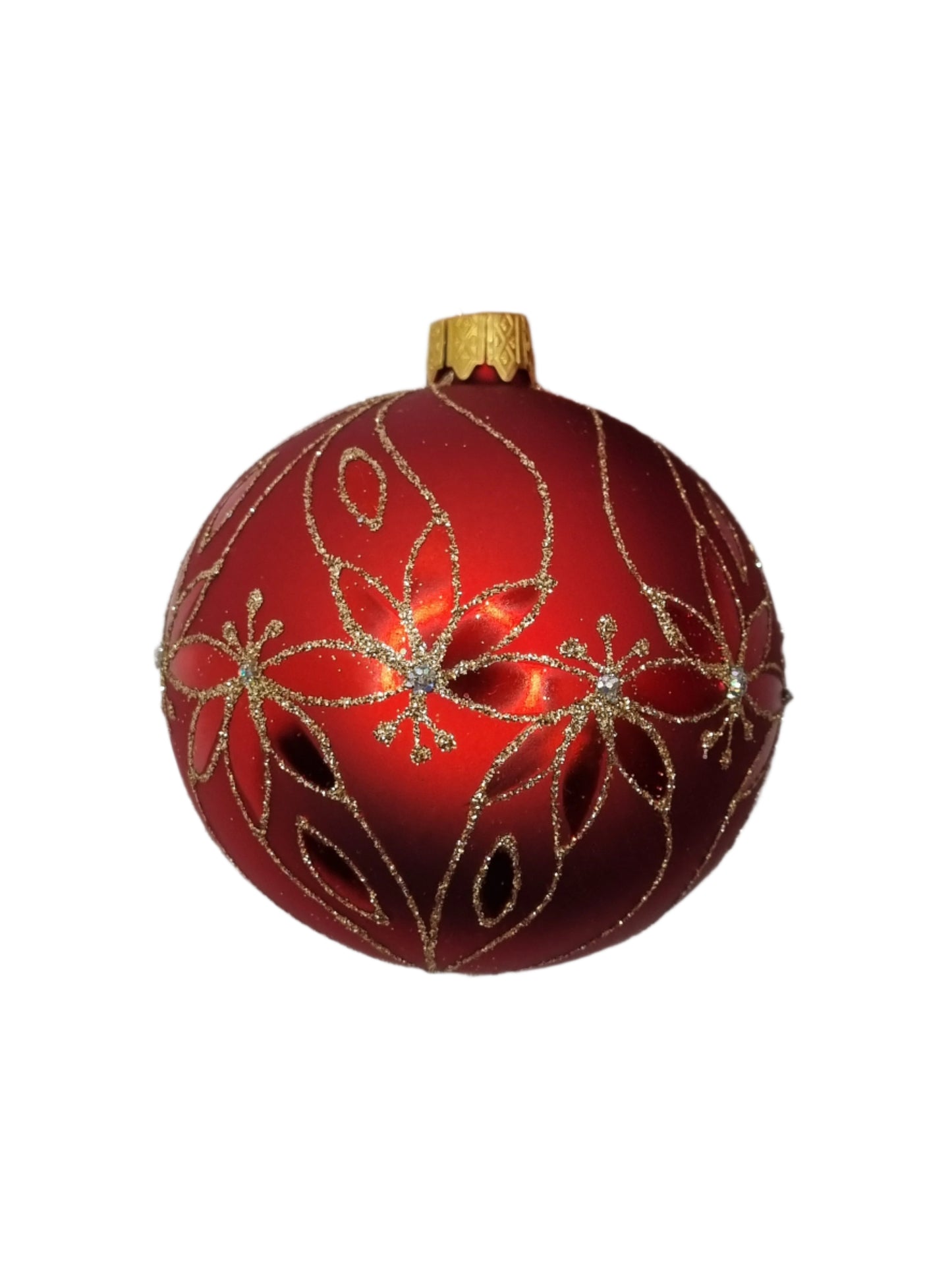 European Glass Christmas ornament of a Bauble | Red Assorted (K)