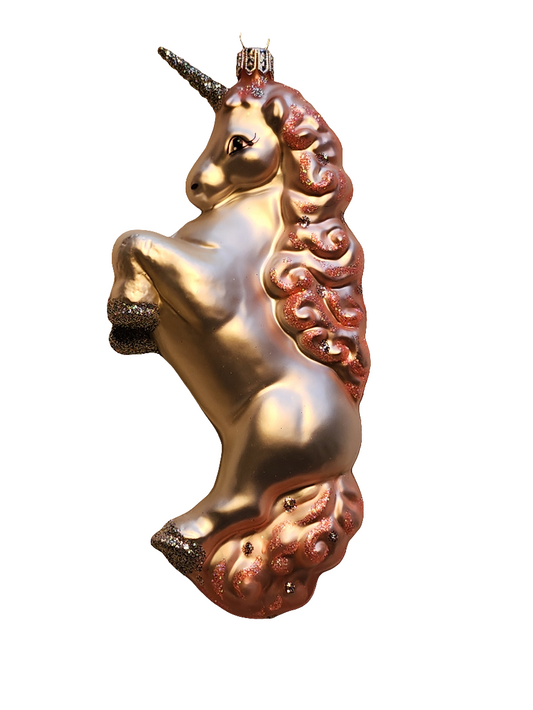 European Glass Christmas ornament of a Unicorn (X)